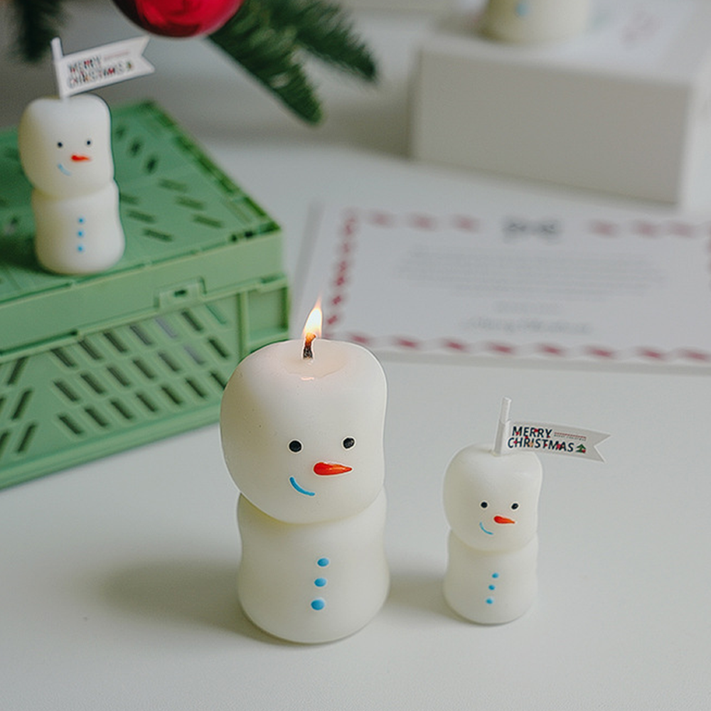 Home Fragrance English Pear And Freesia - 1Pc Cute Snowman Scented Candle Kit,