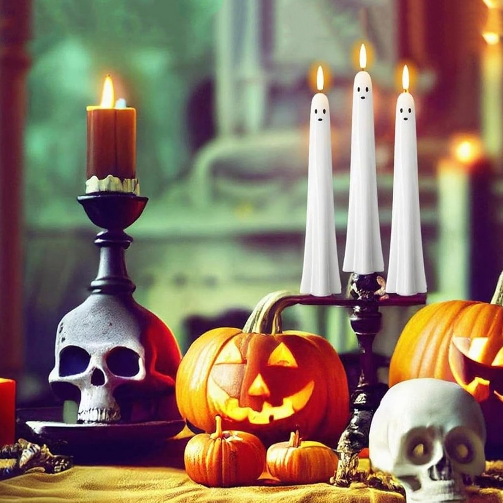 Beeswax Taper Candle - F5 Ghost Shaped Ghost Taper Candles