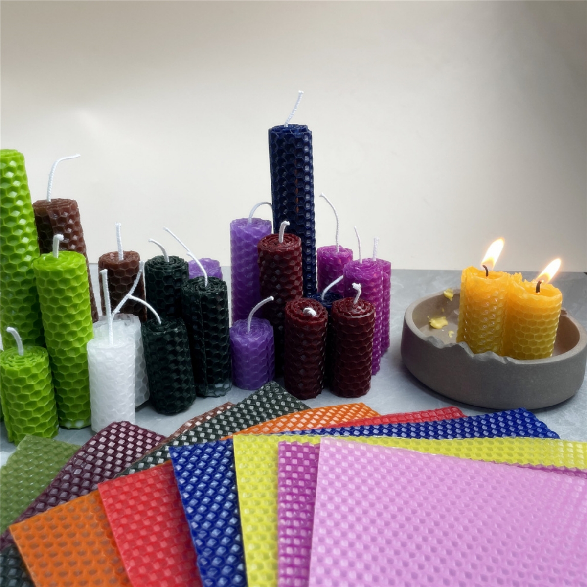 13pcs 20*20cm Color Beeswax Sh - Beeswax Taper Candle ulasan dan harga