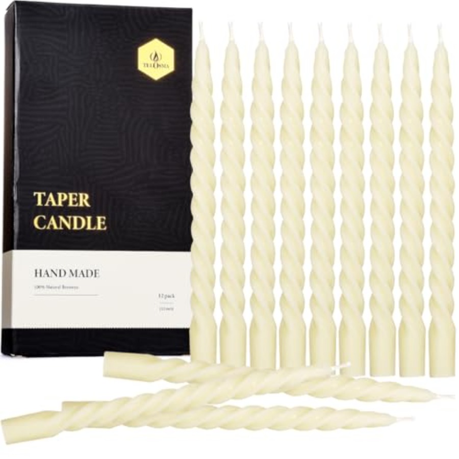 PCS Natural Beeswax Spiral Tap - Beeswax Taper Candle ulasan dan harga