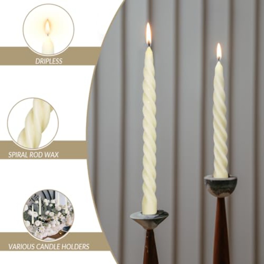 PCS Natural Beeswax Spiral Tap - Beeswax Taper Candle ulasan dan harga
