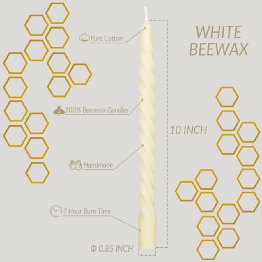 PCS Natural Beeswax Spiral Tap - Beeswax Taper Candle ulasan dan harga