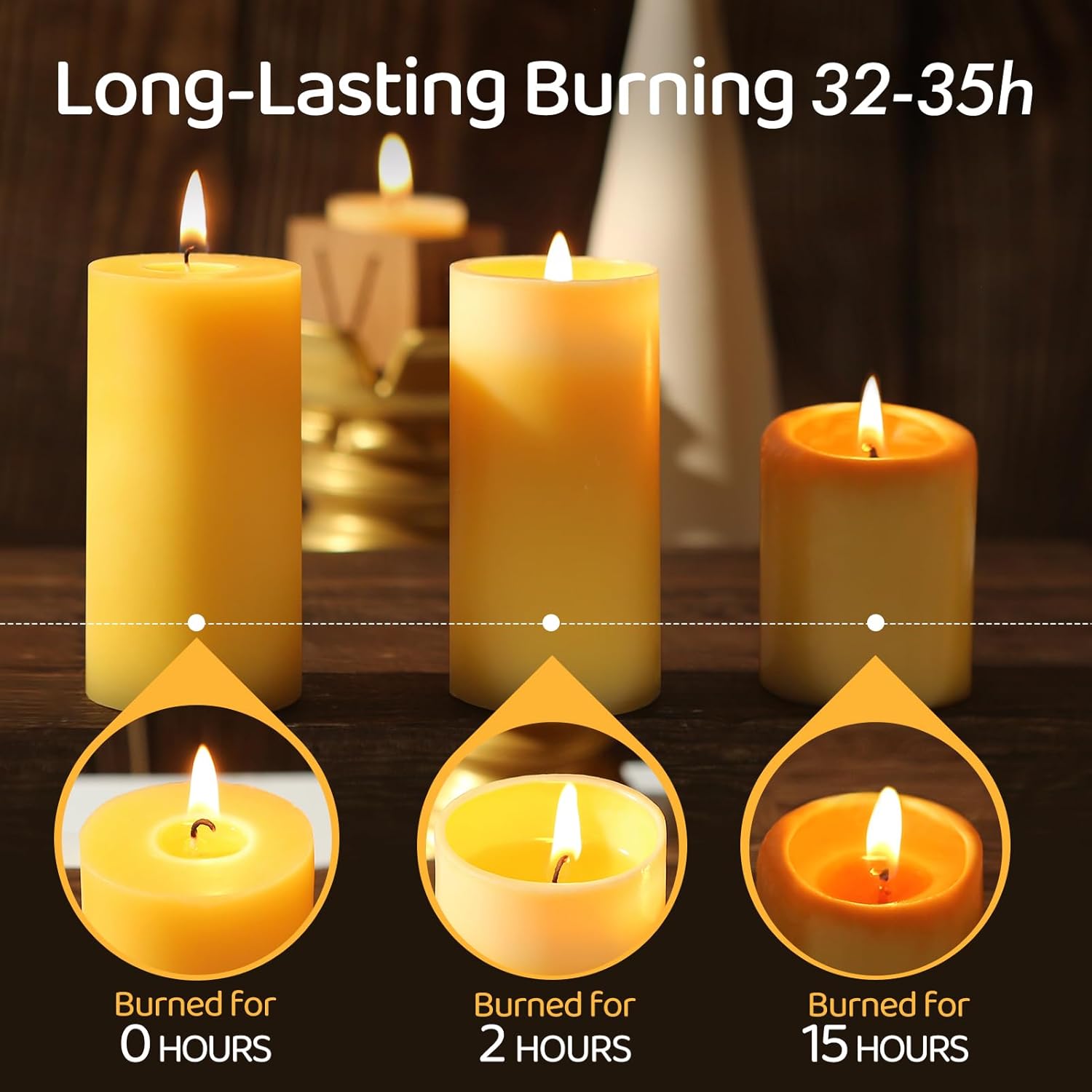1/3/5PCS Beeswax Pillar Candle - Beeswax Taper Candle ulasan dan harga