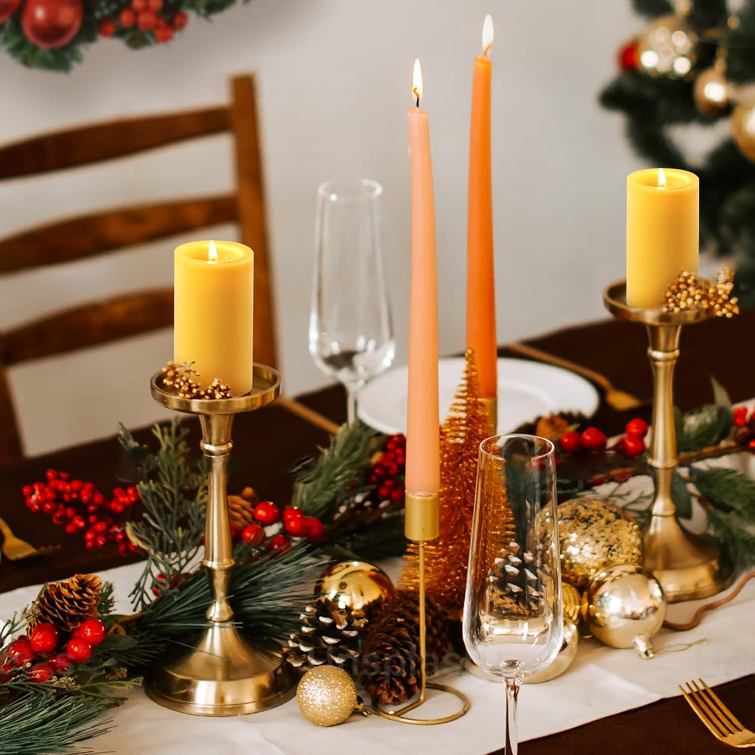 1/3/5PCS Beeswax Pillar Candle - Beeswax Taper Candle ulasan dan harga