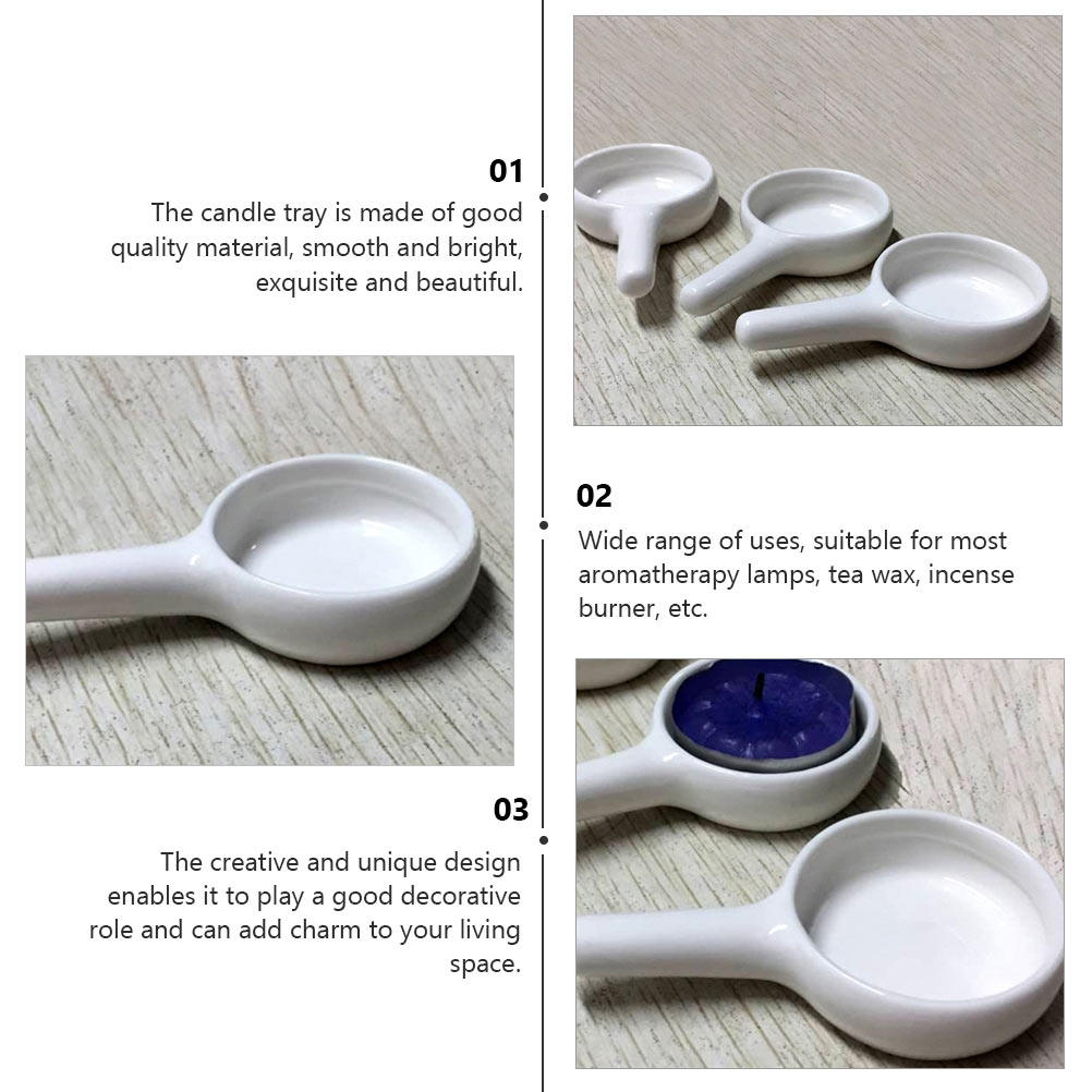 3Pcs Ceramic Craft Tray Spoon  - Home Fragrance Aroma ulasan dan harga