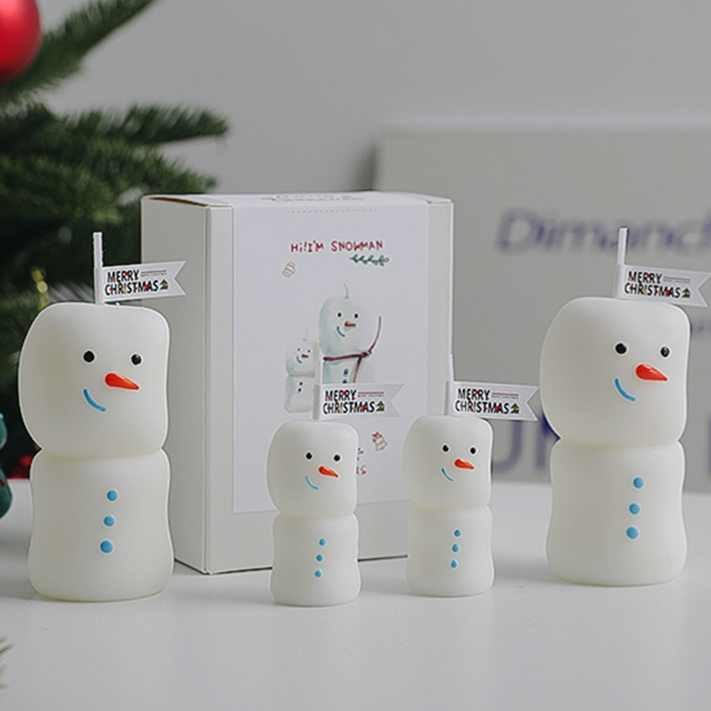 1Pc Cute Snowman Scented Candl - Home Fragrance English Pear And Freesia ulasan dan harga