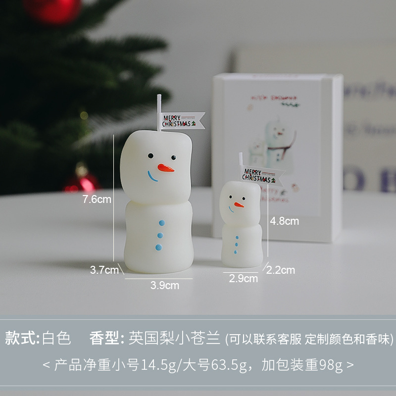 1Pc Cute Snowman Scented Candl - Home Fragrance English Pear And Freesia ulasan dan harga