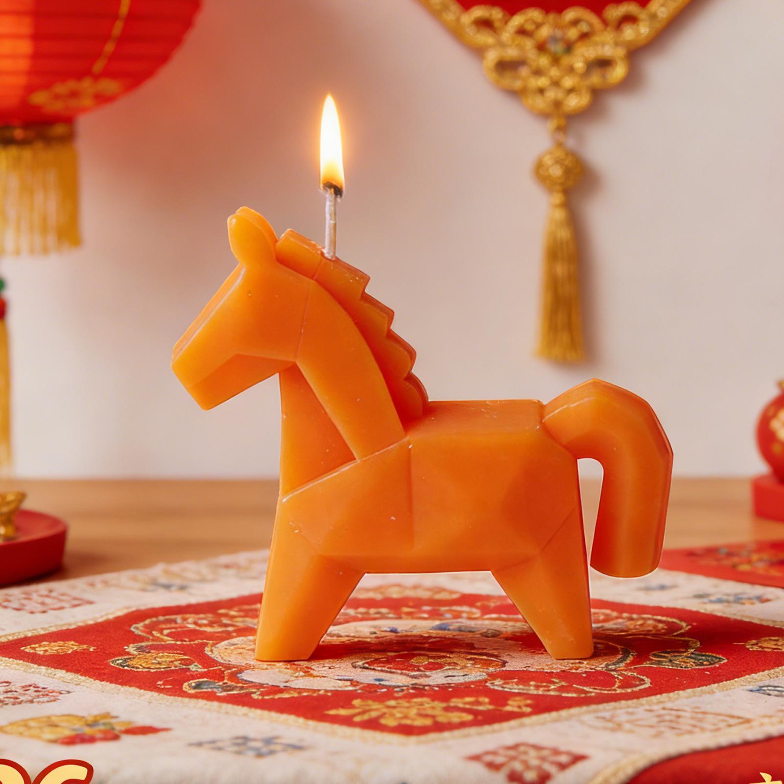 Horse Figure Scented Candle Tr - Beeswax Taper Candle ulasan dan harga
