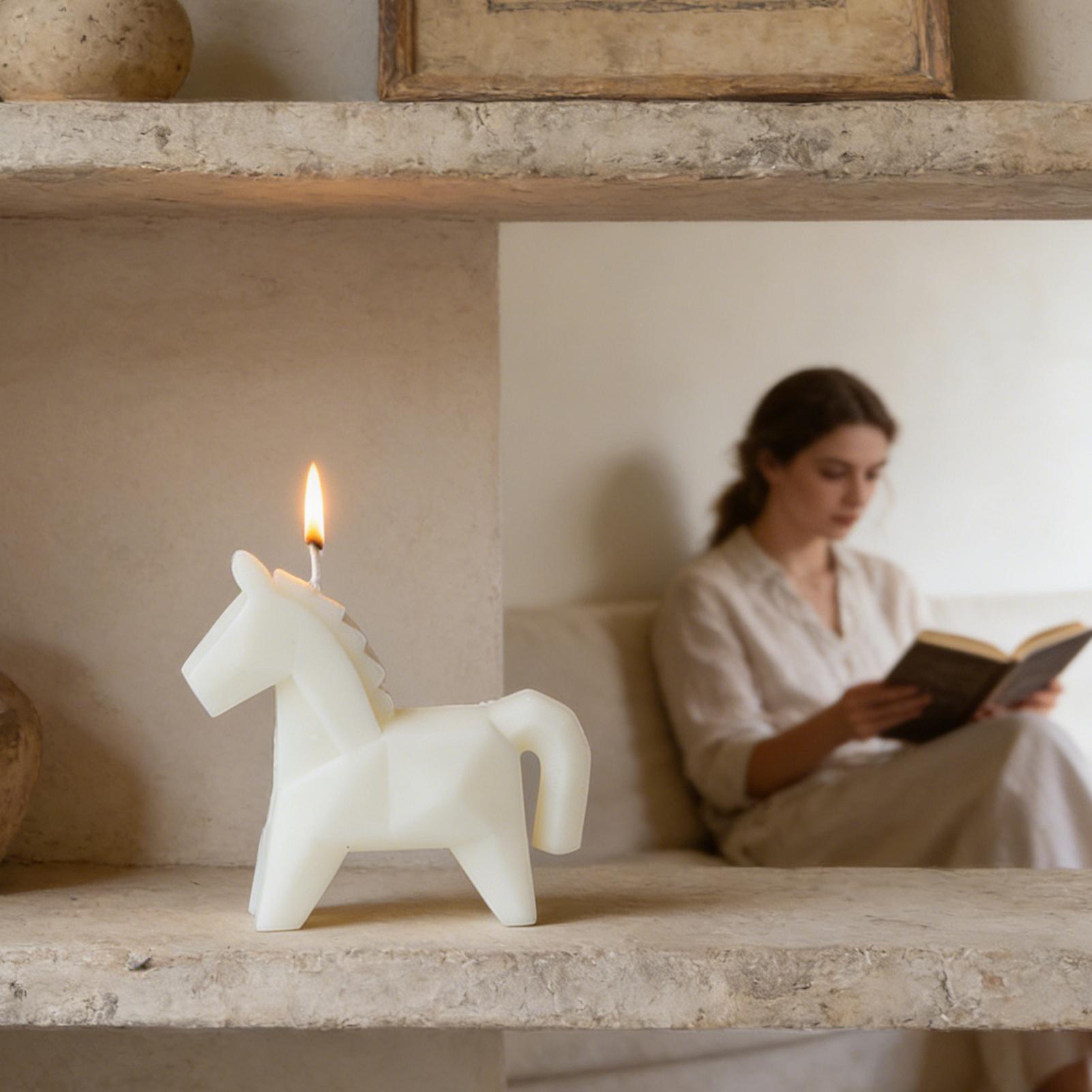 Horse Figure Scented Candle Tr - Beeswax Taper Candle ulasan dan harga