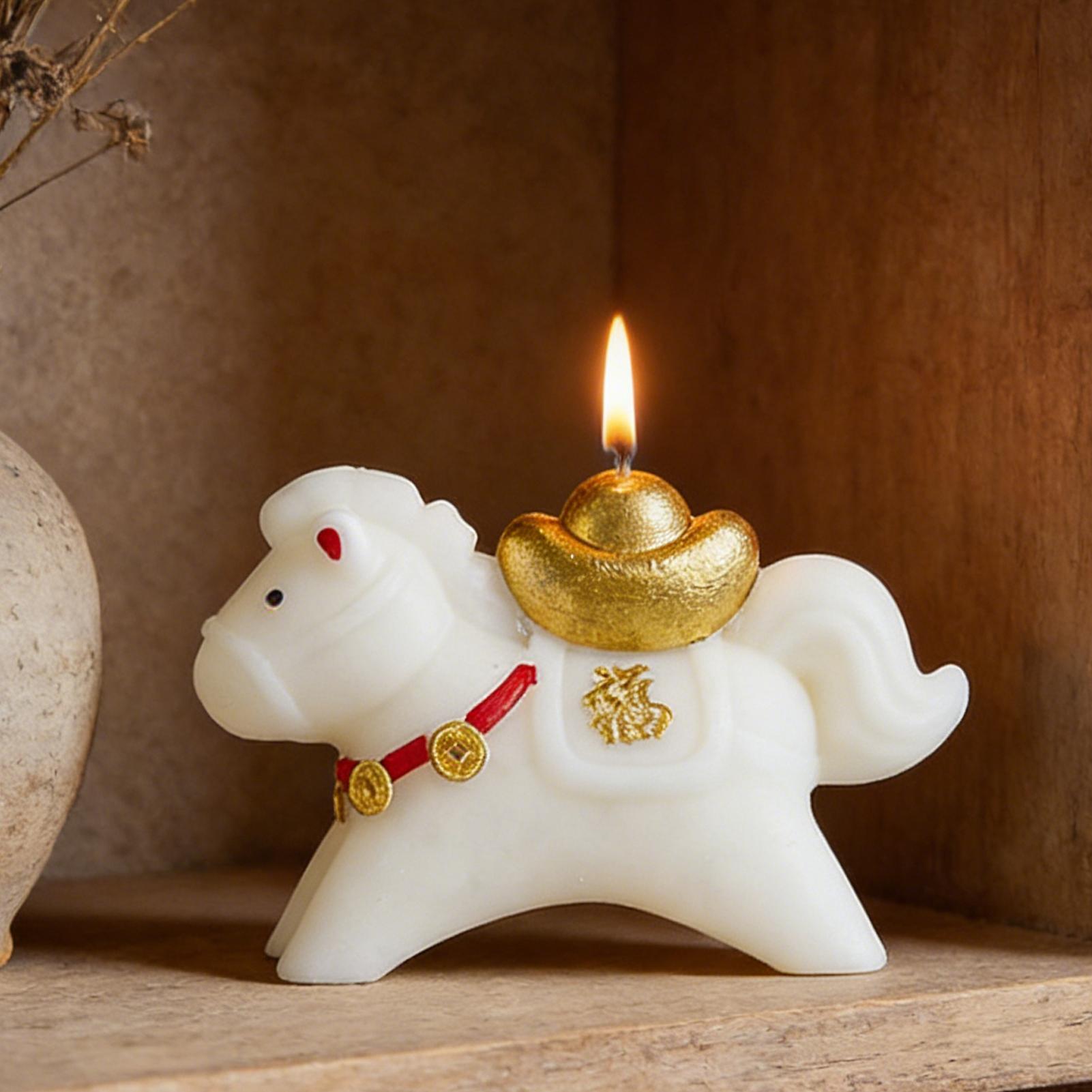 Horse Figure Scented Candle Tr - Beeswax Taper Candle ulasan dan harga