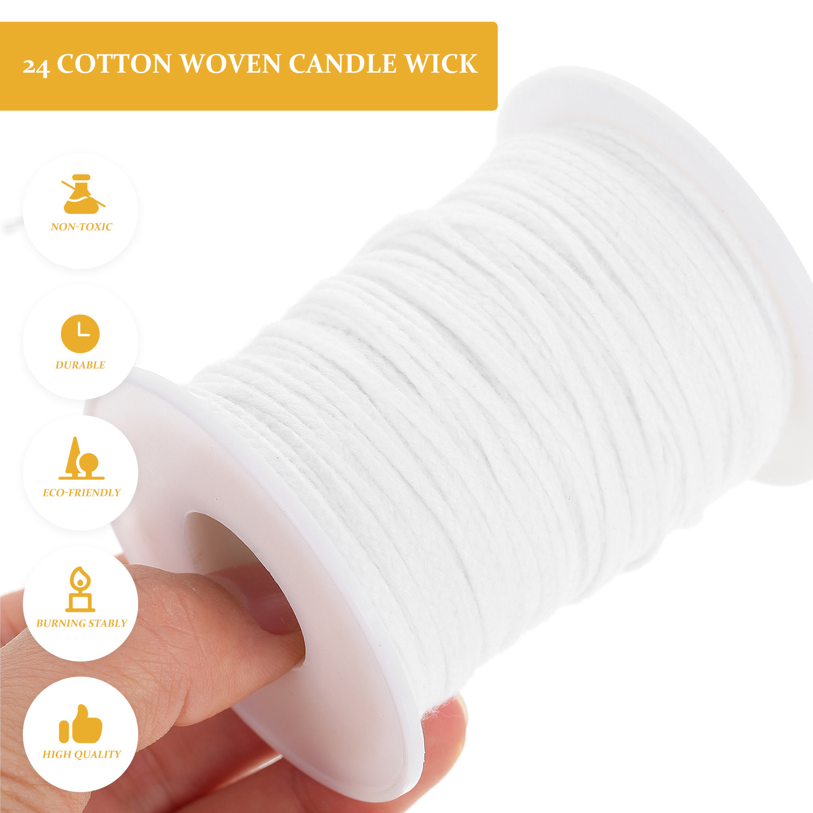 2Pcs Wick Cotton Smokeless Bra - Beeswax Taper Candle ulasan dan harga