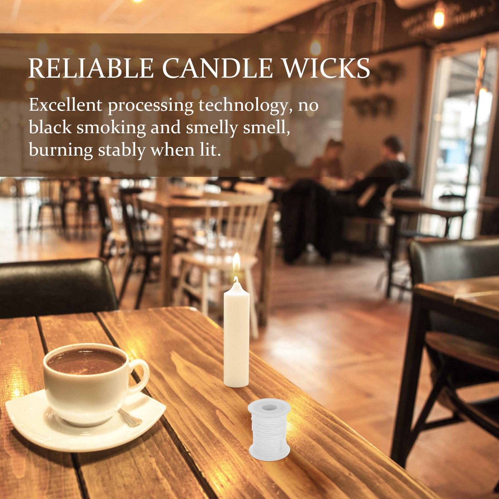 2Pcs Wick Cotton Smokeless Bra - Beeswax Taper Candle ulasan dan harga