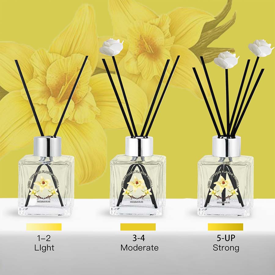 Flower Reed Diffuser-Vanilla S - Home Fragrance Vanilla Reed Diffuser ulasan dan harga