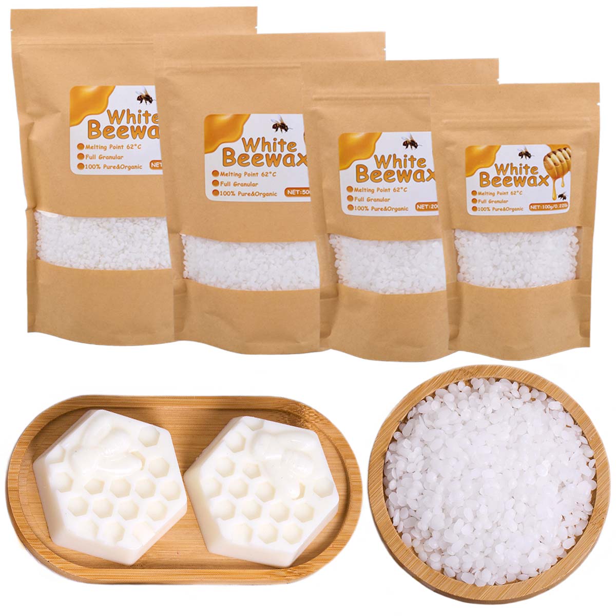 White Beeswax Pure Natural Gra - Beeswax Taper Candle ulasan dan harga
