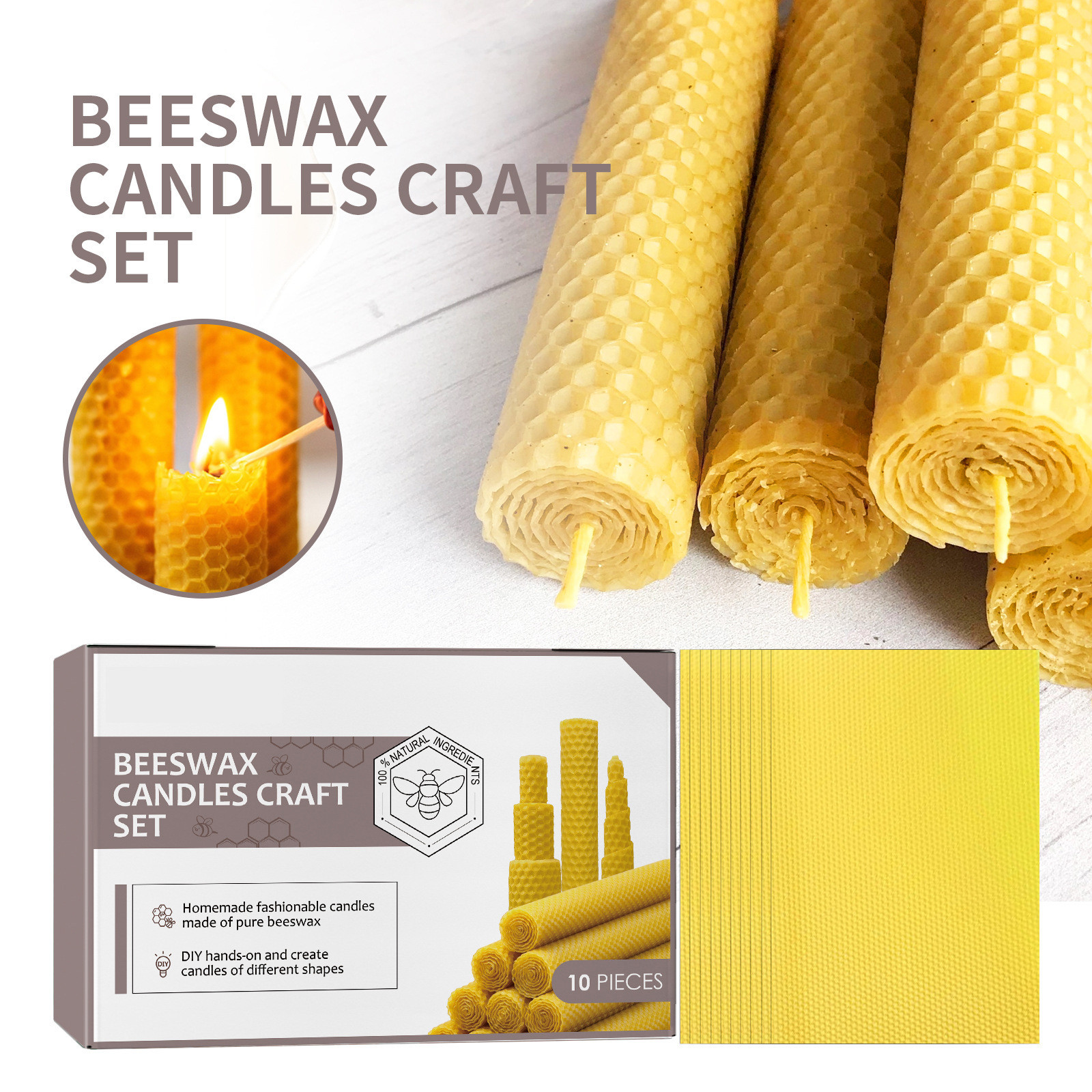 10/20/30pcs Natural Beeswax Sh - Beeswax Taper Candle ulasan dan harga