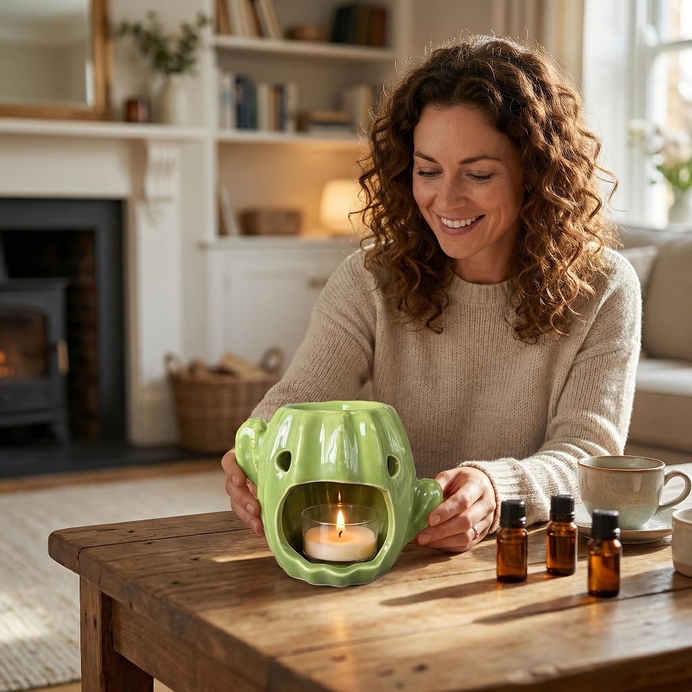 Cactus Shaped Ceramic Oil Burn - Wax Melt Burner ulasan dan harga