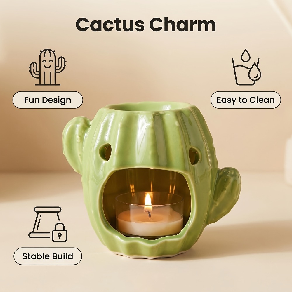 Cactus Shaped Ceramic Oil Burn - Wax Melt Burner ulasan dan harga