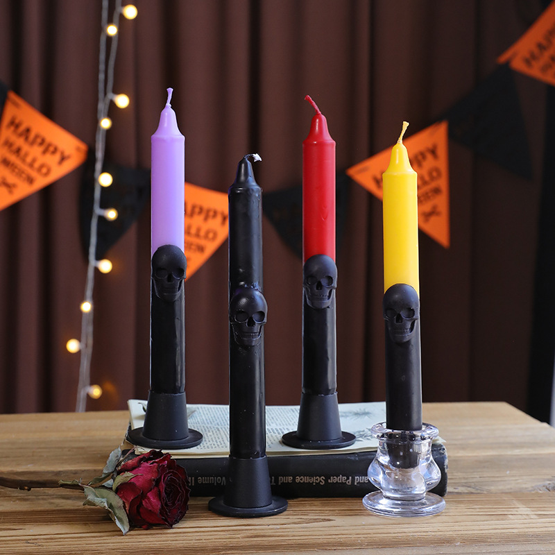 Gothic Skull Taper Candles Aut - Beeswax Taper Candle ulasan dan harga