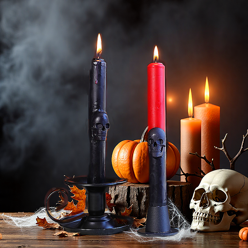 Gothic Skull Taper Candles Aut - Beeswax Taper Candle ulasan dan harga