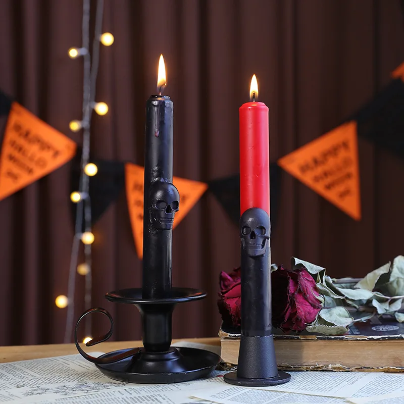 Gothic Skull Taper Candles Aut - Beeswax Taper Candle ulasan dan harga